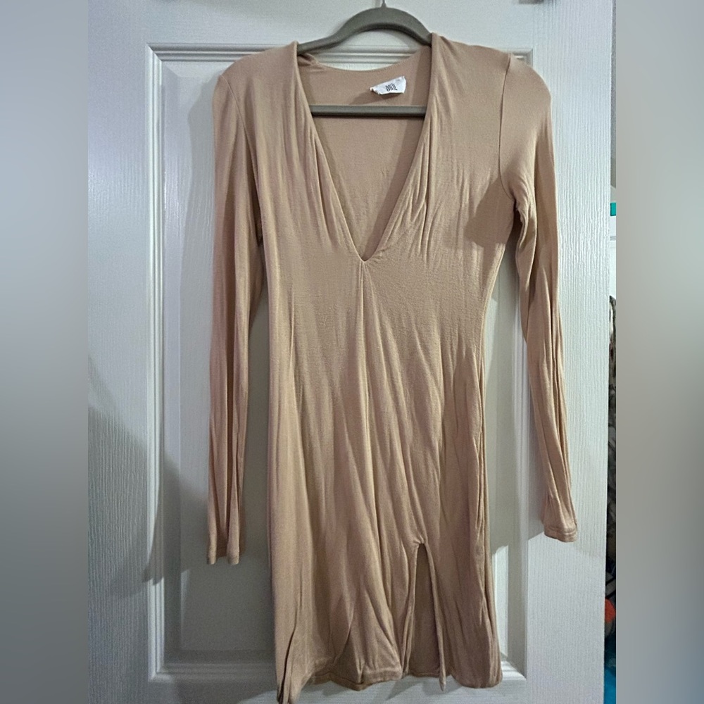 MAE - Beige Long Sleeve Dress - Sm